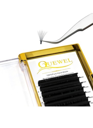 QUEWEL Volume Eyelash Extensions | 0.03-0.12mm | C/CC/D/DD Curl | 8-25mm Length