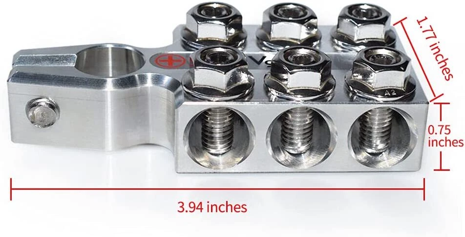 Lead Acid Battery Terminal Clamps 8AWG up to 4/0(XL) AWG Gauge A12 SAE/DIN/EN - Image 3 of 4