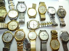 PULSAR VINTAGE MOSTLY 1980'S PULSAR GOLD SILVER QUARTZ WATCHES FOR RESTORATION