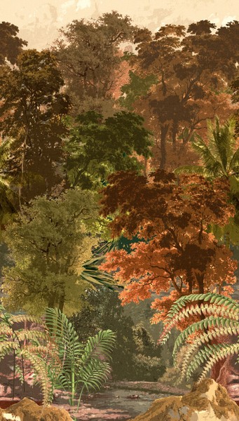 Vlies Fototapete A51802 GrüN Orange Wald Dschungel Grandeco (9,65€/1Qm)-image