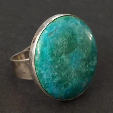 VTG Eilat Ring Israel King Solomon Stone Silver 925 Minimalist Boho Modernist