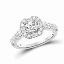14kt White Gold Round Diamond Solitaire Bridal Wedding Engagement Ring 2 Ctw