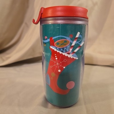 STARBUCKS COFFEE 2004 CHRISTMAS Stockings HOLIDAY TRAVEL TUMBLER NICE! 8 oz