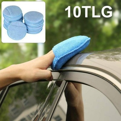 10 Handpolierschwamm Microfaser Applicator Pad Blaue Polierpad Mikrofasertuch DE
