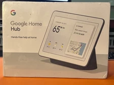 New Google Home Hub – 7" Smart Display – Charcoal (GA00515-US) – Sealed