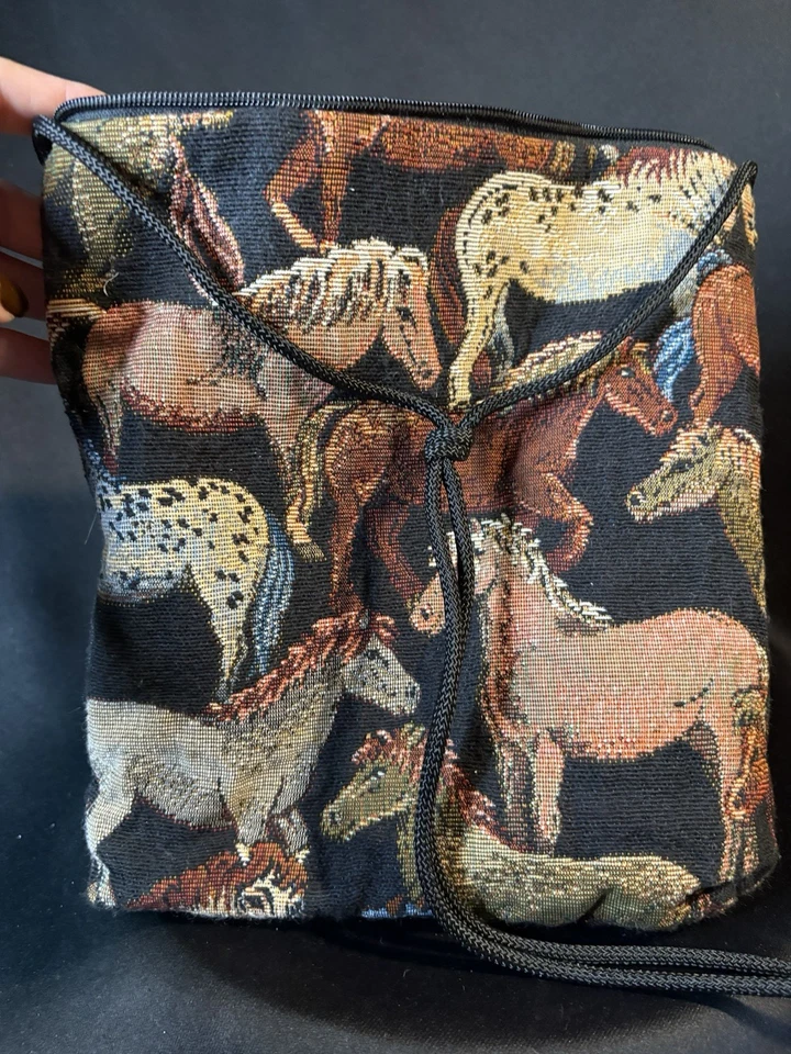 Bolso de Mano Janine King Designs Tapiz Artesanal Caballos Hecho en EE. UU. Foto 2 de 4