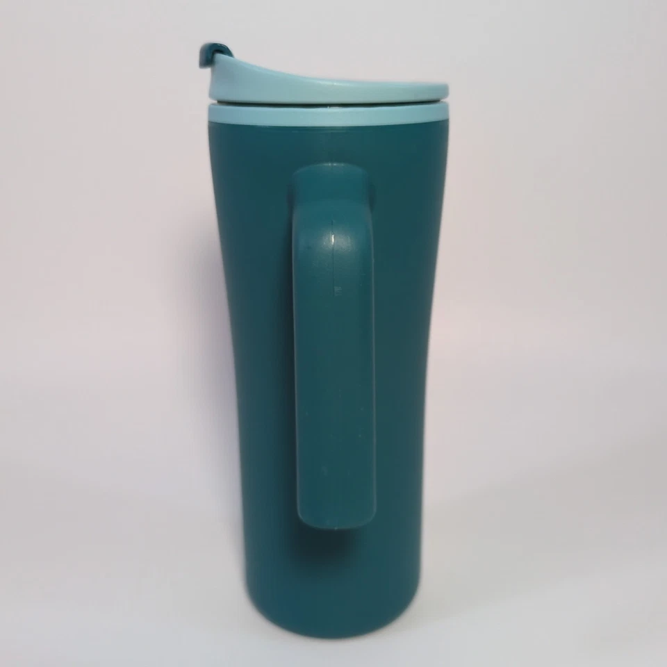 Aladdin Insulated eCycle Travel Coffee Mug Cup 16 oz Teal BLUE CLEAN! w/ Handle - Image 2 of 4
