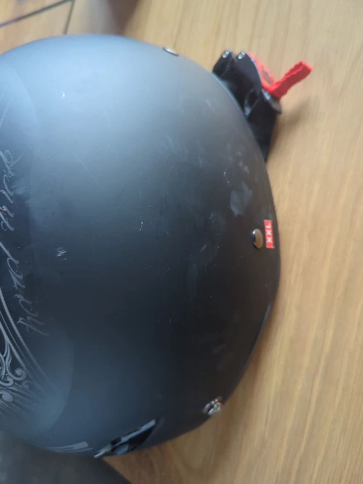 LS2 Adult Bagger Hard Luck Motorcycle Half Helmet ONLY Matte Black XXL - Image 3 of 4