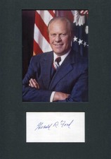 Gerald Ford (+) US President autograph, signed card mounted Gerald Ford (+) US President autograph, signed card mounted