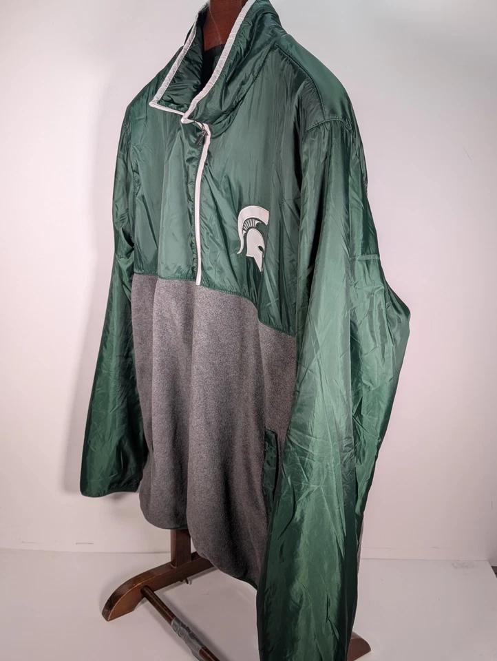 Jersey Michigan State Spartans para hombre talla 2XL 1/4 cremallera gris/verde - polar Foto 2 de 4