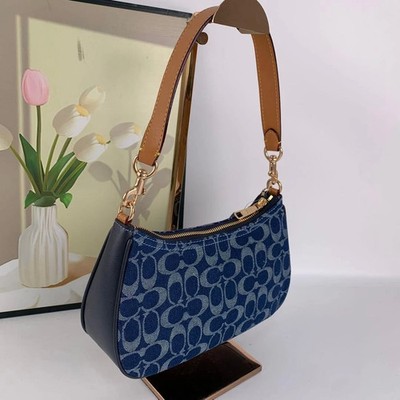 NWT Coach CAF82 Denim/Natural Teri Shoulder Bag Signature Denim