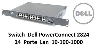 Dell PowerConnect 2824 Switch 24 Port LAN Netzwerk 10/100/1000 Stromkabel
