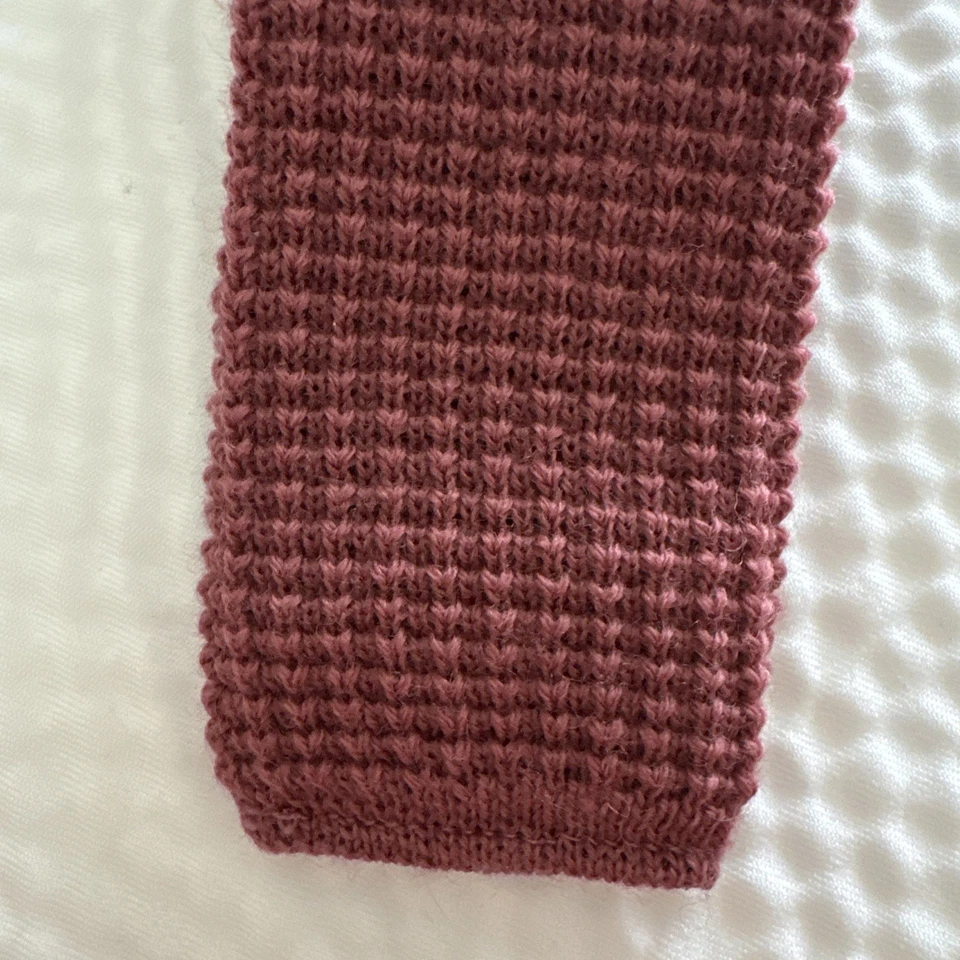 Colección Surrey Corbata Cuello Malva Rosa Hecho en EE. UU. 100 % Lana Borde Recto Foto 2 de 4