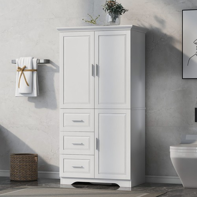 #ad Tall And Wide Storage Cabinet with Doors Three Drawers $179.00