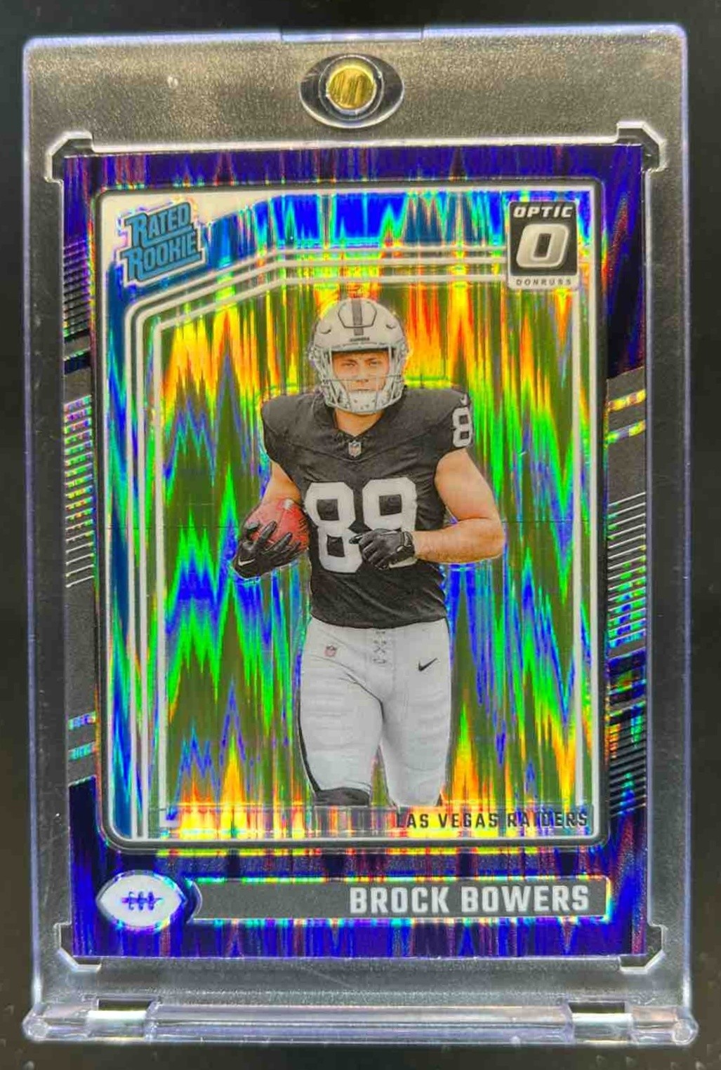 2024 Donruss Optic Brock Bowers Purple Shock Rated Rookie #215 Raiders