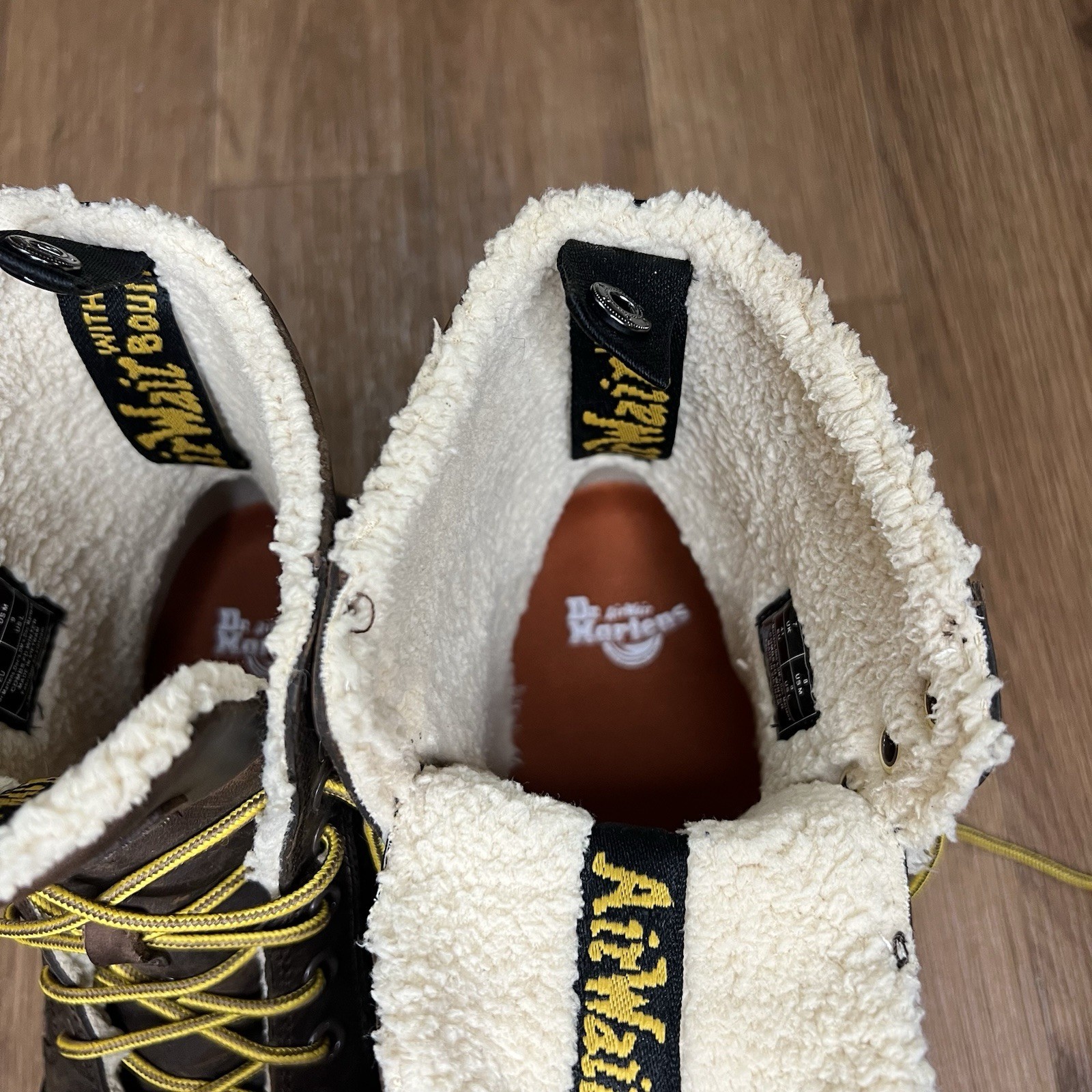 Doc Dr Martens Combs Winter Sherpa Lined Brown Leather Boots Women's Size 9 thumbnail 7