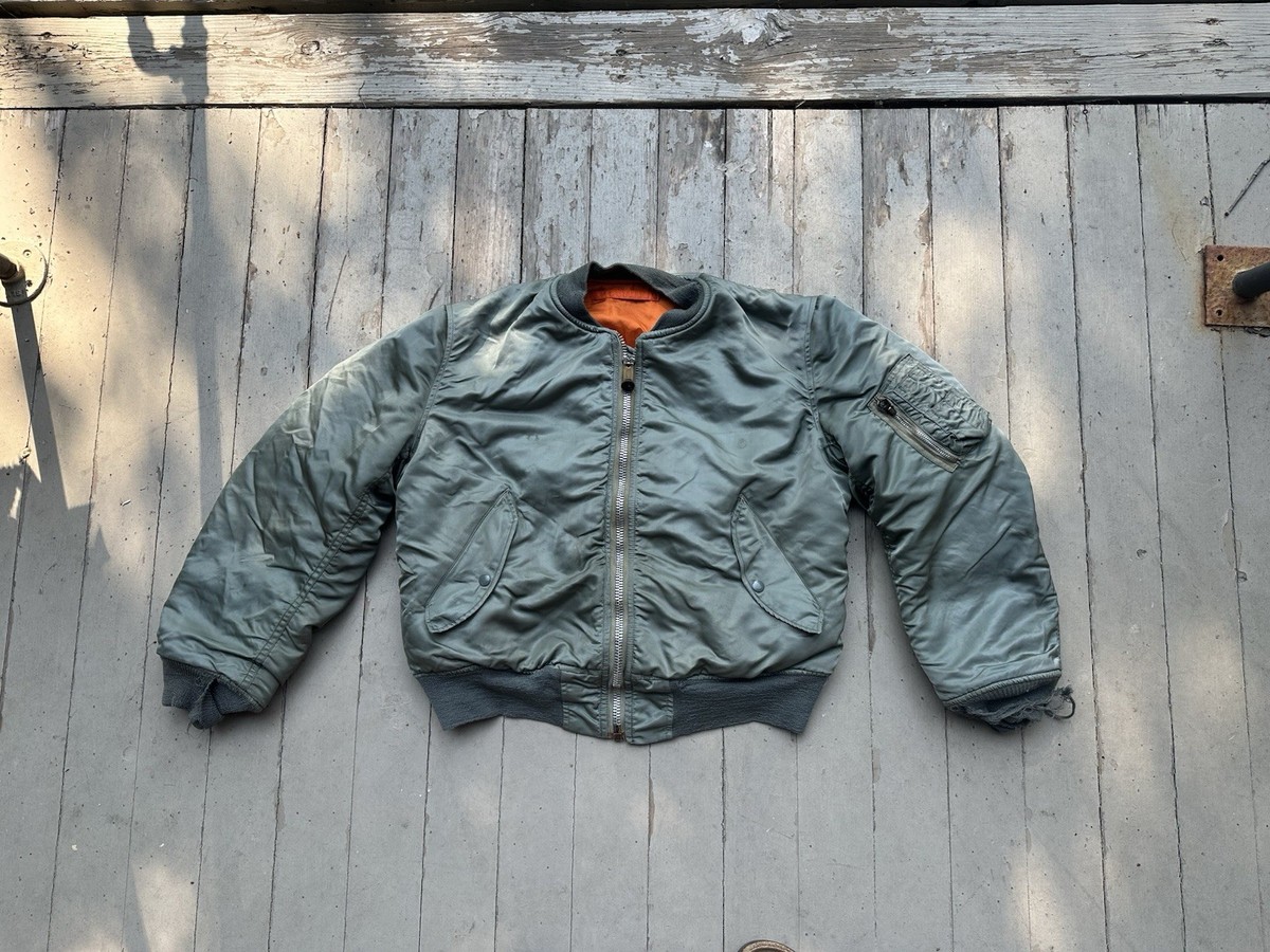 70s Vietnam Era MA-1 Bomber Flight Jacket USAF Sz LARGE