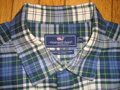 VINEYARD VINES MEN'S FLANNEL LONGSLEEVES BUTTON UP WHALE SHIRT XXL HARDLY WORN!
