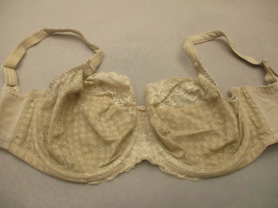 Sujetador 30H PANACHE Mujer Beige Encaje Sin Forro Cierre Trasero Correa Ancha Demi 1C Foto 2 de 4