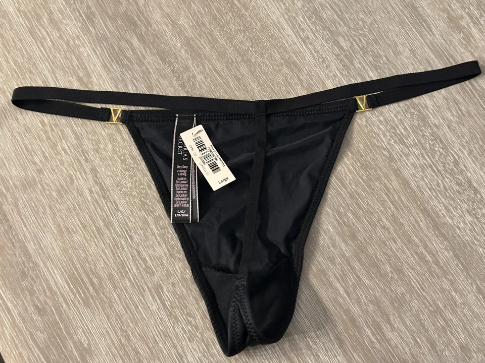 Victoria's Secret Tanga Tanga Mujer Grande Negro Muy Sexy Bragas Ropa Interior Foto 3 de 4