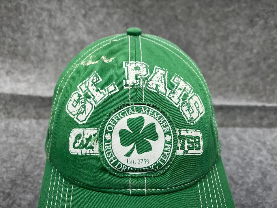 ST. Patricks ирландский питьевой команды шляпа крышка ремень назад взрослый один размер зеленый хлопок - Изображение 2 из 4