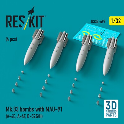 Mk.83 bombs with MAU-91 4pcs (A-4E, A-4F, B-52G/H) Scale 1:32 ResKit RS32-0497