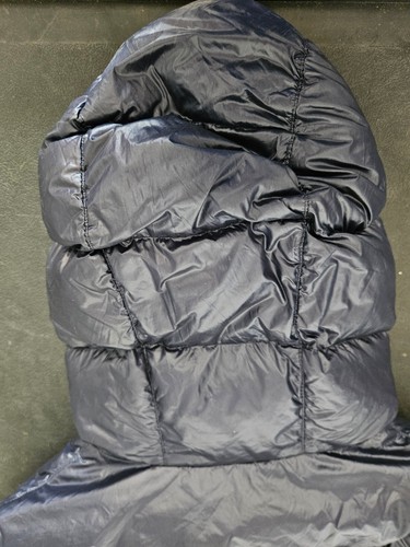 Vtg Y2K Moncler Navy Blue Down Fill Puffer Hooded Jacket Zipper & Button Size 0 - Picture 22 of 23