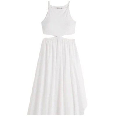 abercrombie mixed fabric midi dress Abercrombie - NEW Mixed Fabric Cut Out Midi Dress Sz M