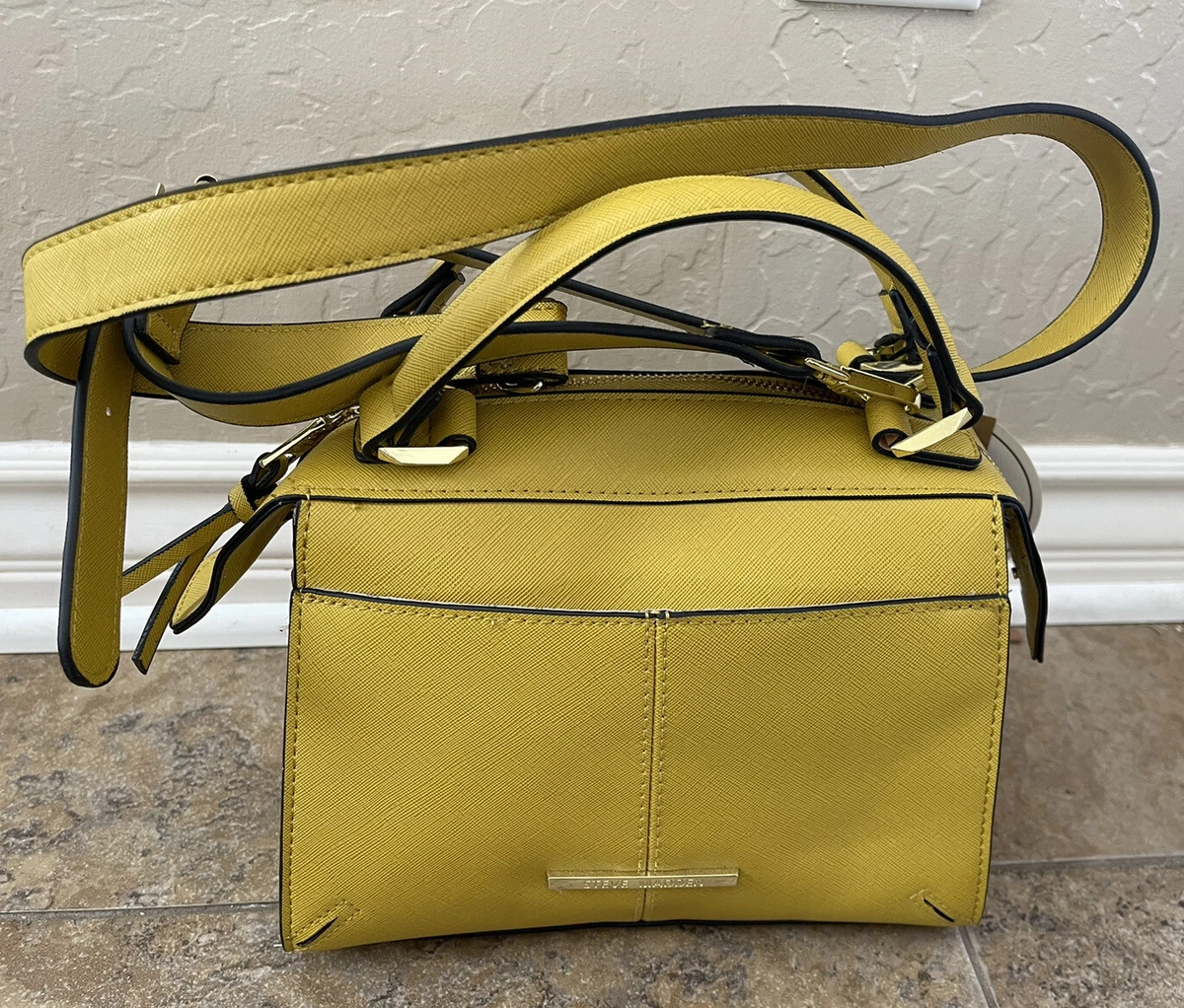Steve Madden Faux Leather Yellow Brees Crossbody Purse without 