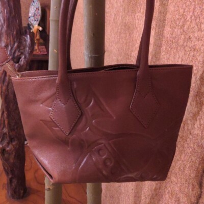 バッグ Vivienne Westwood Big Orb Brown Tote Vivienne Westwood Shoulder Bag Tote Brown Suede Orb Logo