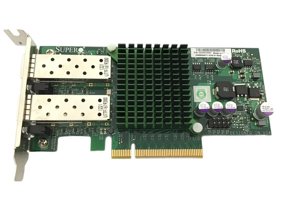 10GB SFP+ Dual Port X520-DA2 Supermicro PCIe Ethernet Card Low Profile Bracket - Image 3 of 4