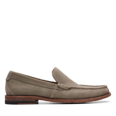 Clarks Men\'s Pace Barnes Sage Suede Leather Slip On Loafers Clarks Pace Barnes 26144489 Mens Brown Leather Slip On  main image 2
