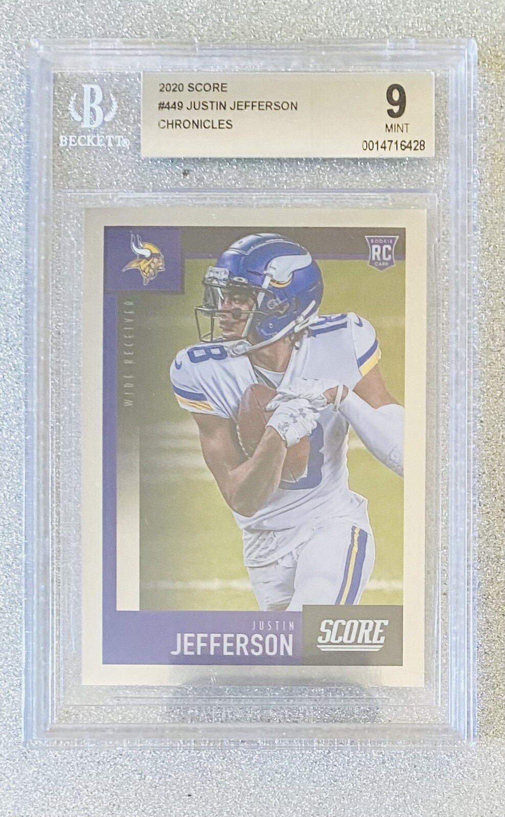 Justin Jefferson 2020 Chronicles Score #449 BGS 9 Vikings RC 🔥