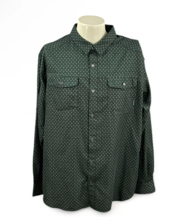 Columbia Men's Omni-Wick Long Sleeve Roll Cuff Vented Green Outdoor Shirt Large