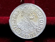 Bohemia. 1696-GE 3 Kreuzer..  Prague Mint..  gEF-aUNC.. Near Full Lustre