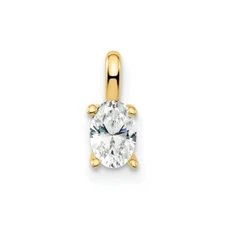 14K Yellow Gold Lab-Created Diamond SI+, H+, 5.35x3.65mm Oval Solitaire Pendant