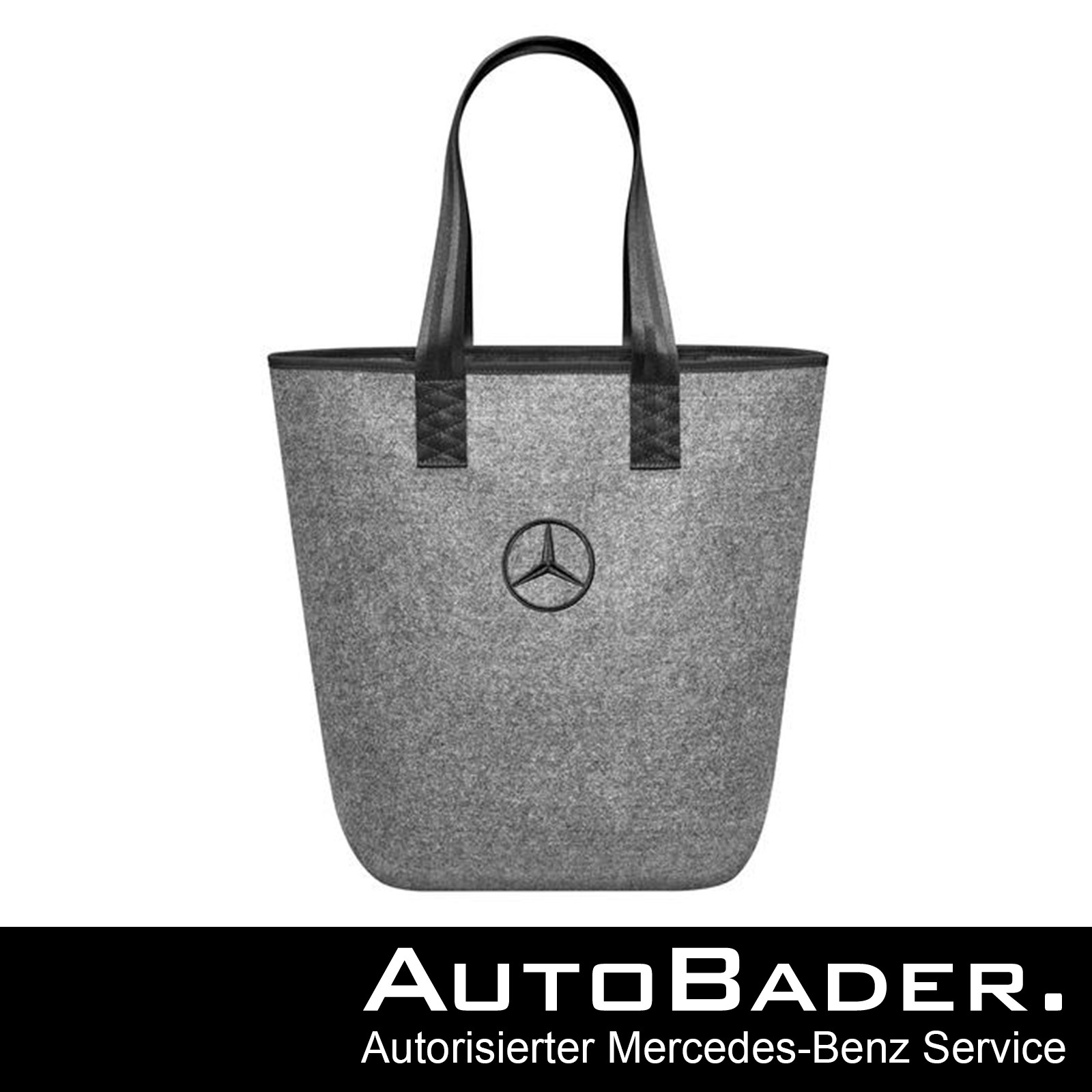 Original Mercedes Einkaufstasche Bag Filz Grau / Schwarz 100%polyester