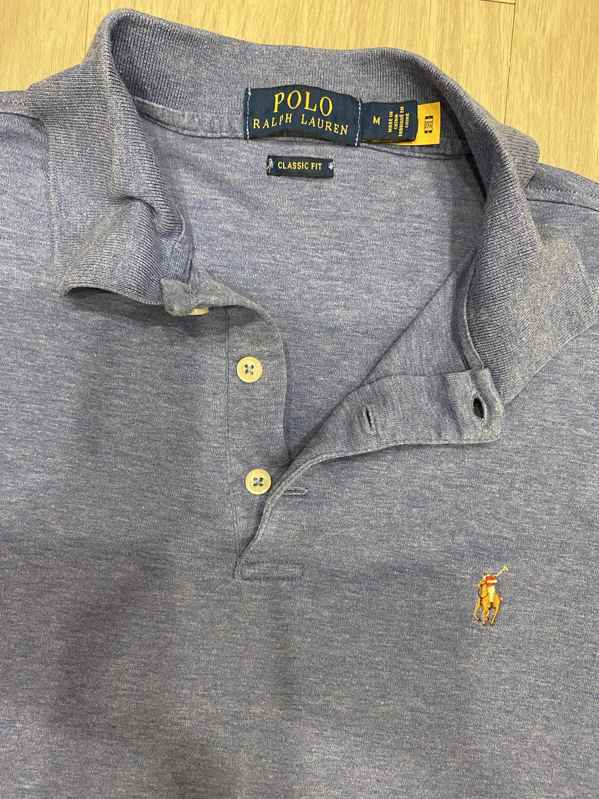 Polo Ralph Lauren blu taglia M logo pony morbido vestibilità classica media