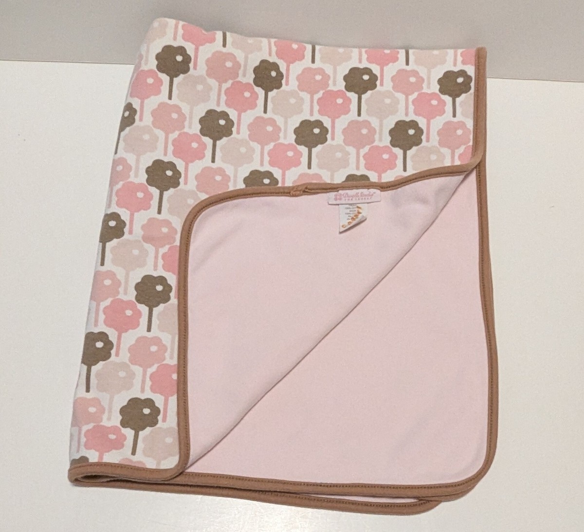 Dwell Studio For Target Pink Brown Tree Plants Cotton Baby Blanket