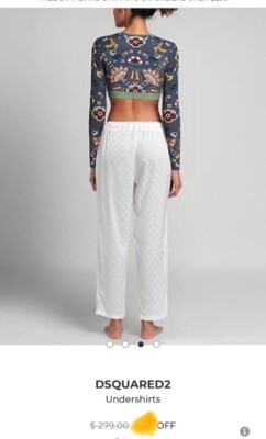 DSQUARED2 set legging/ crop top slate blue M, runs small 