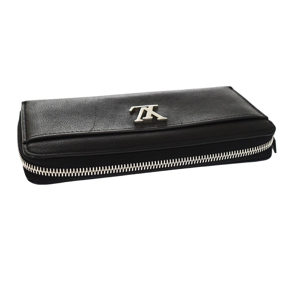 LOUIS VUITTON LV Logo Lockme Long Zipper Wallet Black Spain LOUIS VUITTON LV Logo Lockme Long Zipper Wallet Black Spain