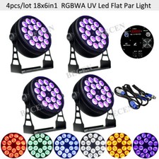 BECEN Stage Lights 4pcs Super Wash 18x18W RGBWA UV 6in1 LED Par Light DJ Lights