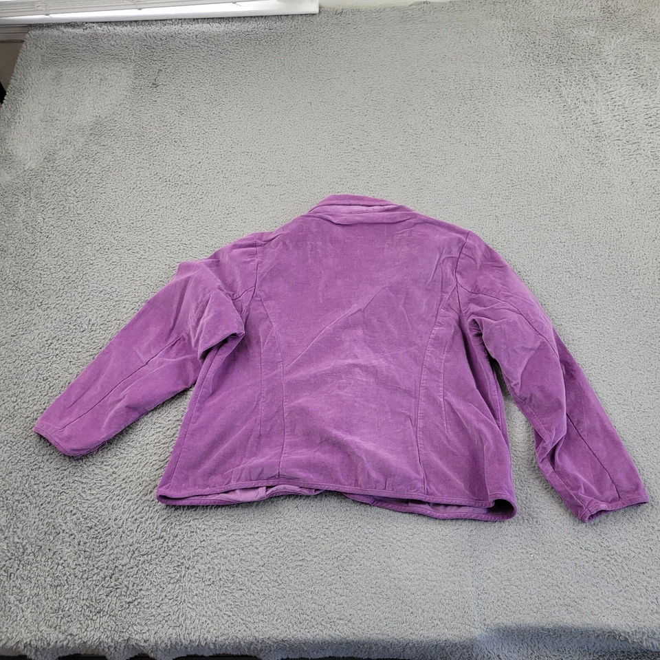 Cato Blazer Womens 18/20W Purple Corduroy Button Pockets Long Sleeve - Image 2 of 4