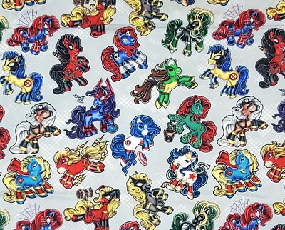 My Little Pony Hero Power Ponies Cotton Fabric 1 yard x 60'' Superheroes