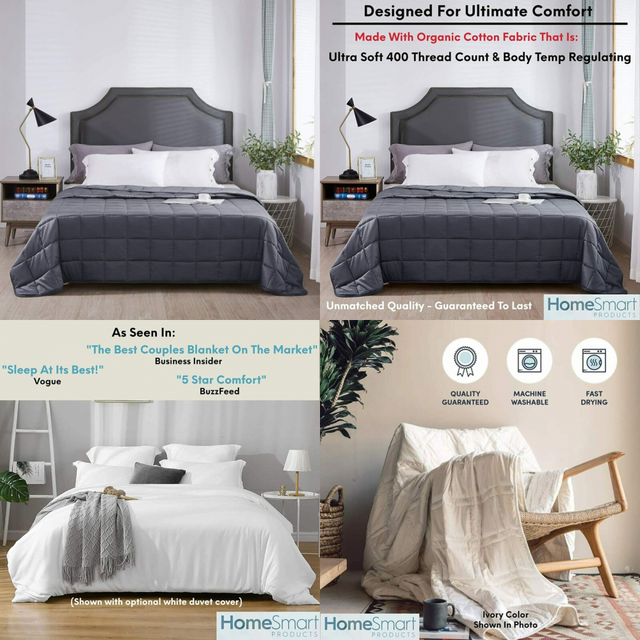 Homesmart Products King Size Weighted Blankets - 15 | 15lbs Dark Grey