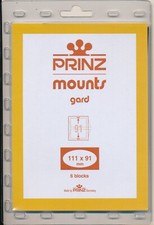 Prinz Scott Stamp Mount 111/91 mm - BLACK - Pack of 6  (111x91  111mm)  PRECUT