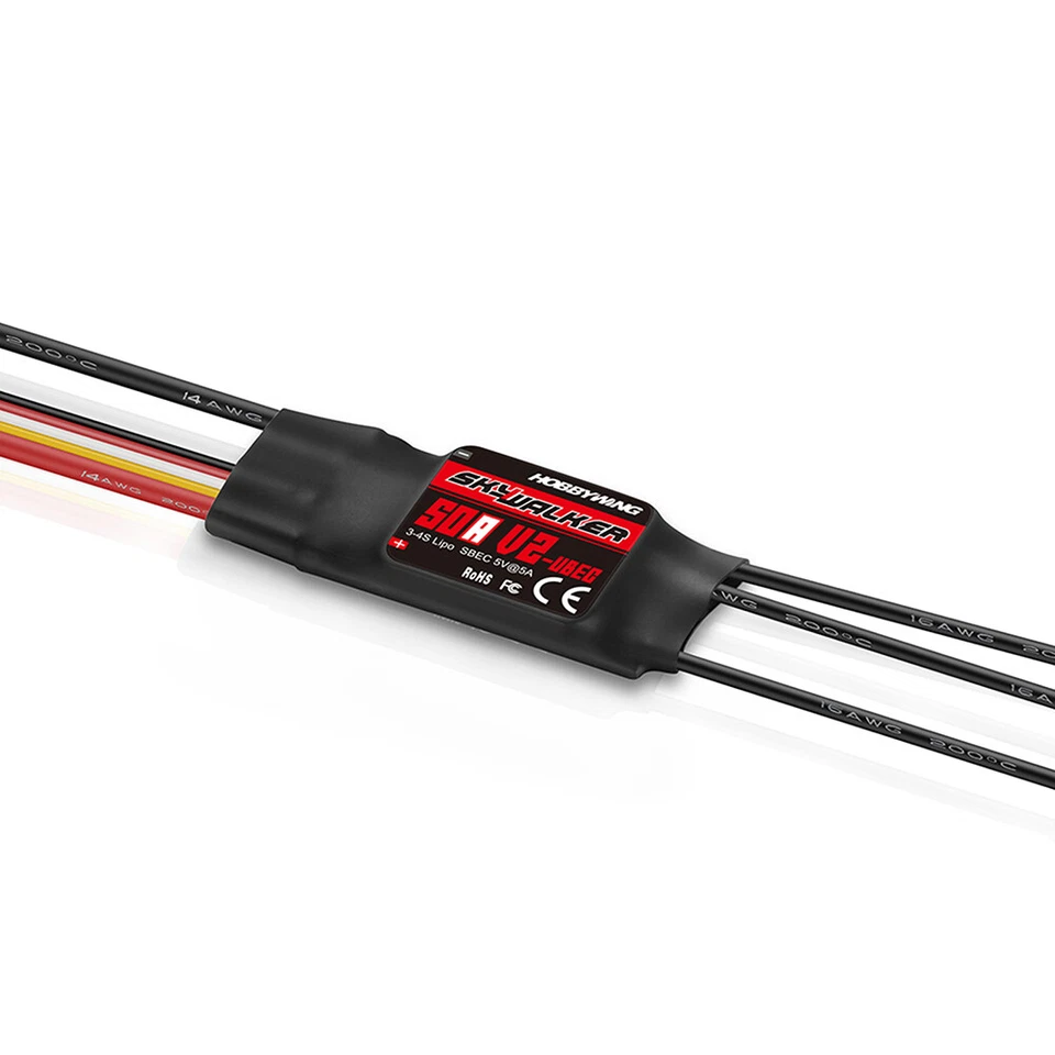Hobbywing Skywalker 40A 50A 80A 100A V2 Brushless ESC BEC For RC Fixed Wing - Image 3 of 4