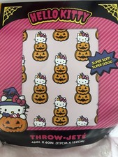 Hello Kitty Halloween Pumpkin Throw Blanket 46x60in Super Soft Polyester
