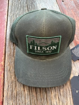 FILSON オリーブキャップ ロゴ付き Filson Logger Mesh Cap Oil Finish Tin Otter Green Hat New with