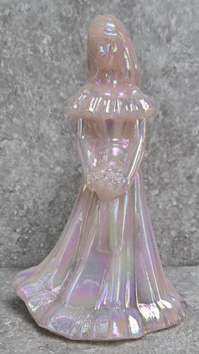 Vtg Fenton Art Glass Shell Pink Iridescent 7" Bridesmaid Figure Sculpture Doll